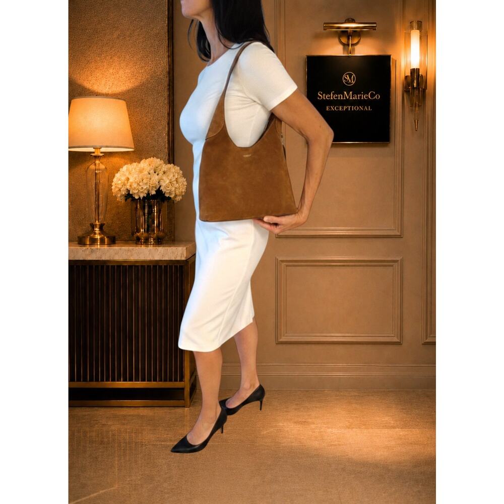 COACH Brooklyn Suede Shoulder Bag 28 - Warm Brown - Medium - NWT - Picture 14 of 14